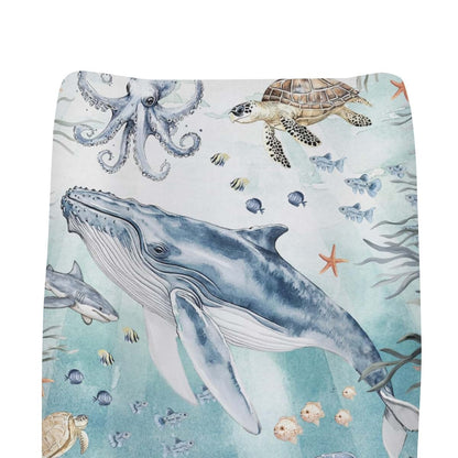 BabyOneStop Sea Animal Changing Pad Cover Fitted 32x16 Inch Polyester