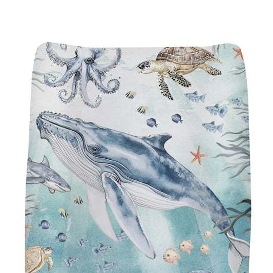 BabyOneStop Sea Animal Changing Pad Cover Fitted 32x16 Inch Polyester