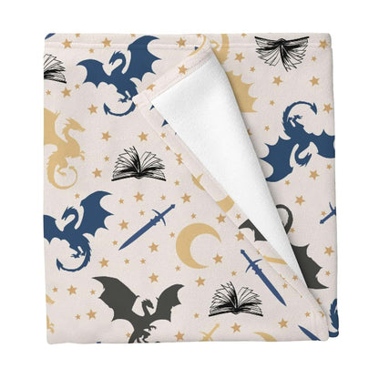 Cstdyfrv Fantasy Dragons and Books Soft Flannel Baby Blanket