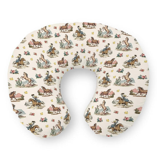 Selgkds Vintage Cowgirl Horses Nursing Pillow Covers Retro Western Cowgirl Flowers Cactus Soft Stretchy Nursing Cover