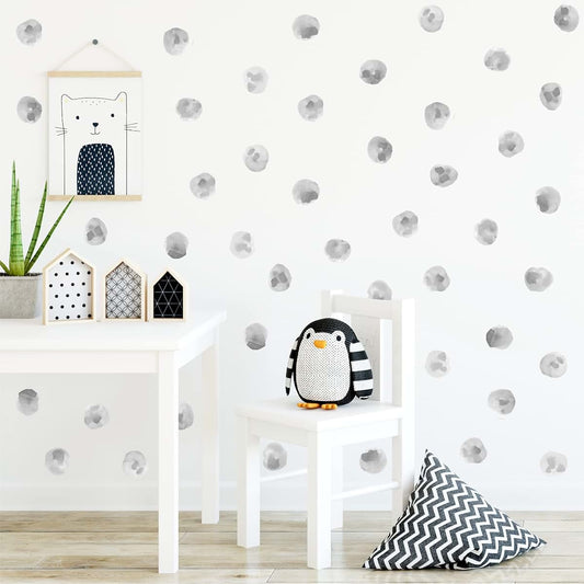 RoyoLam Watercolor Polka Dot Vinyl Sticker Set for Nursery and Room Decor
