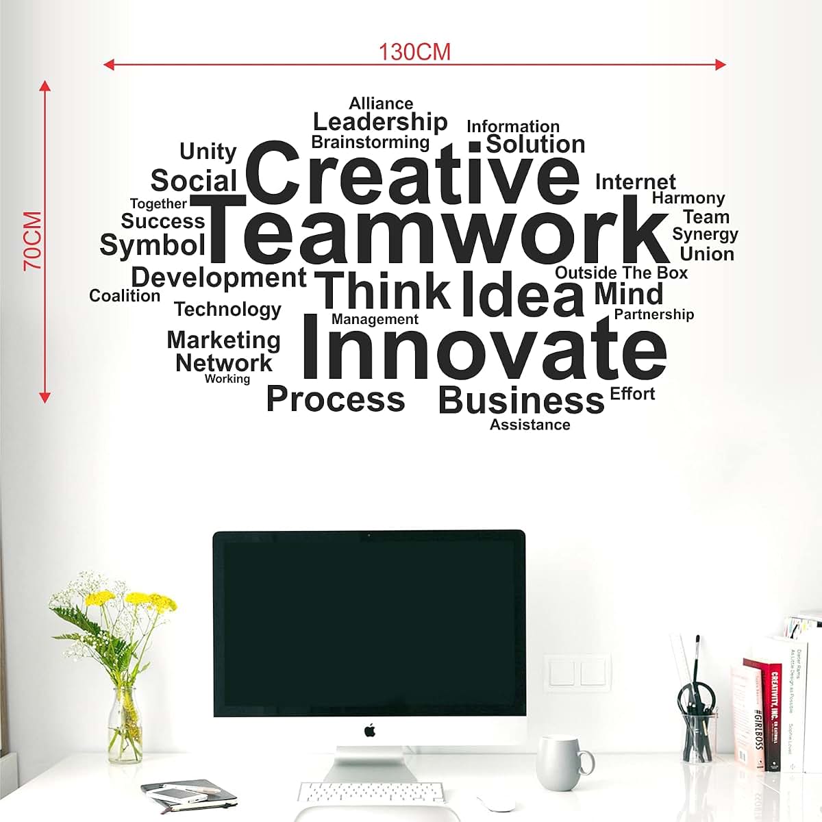 StickMe Team Work Typography Self-Adhesive Wall Sticker (photo 3)
