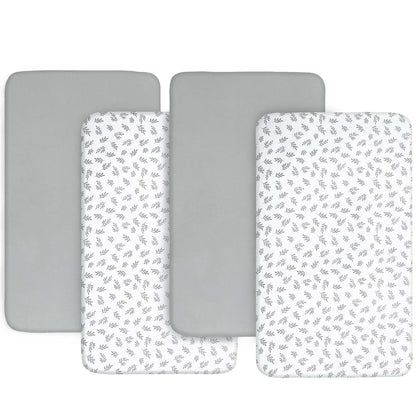 Baby Bassinet Sheets 4 Pack Fitted Microfiber Mattress Covers