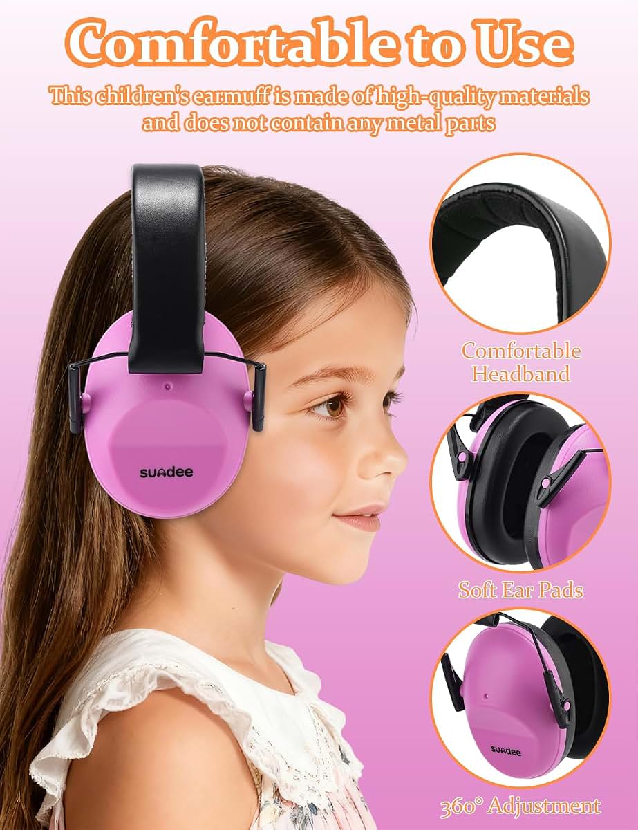 Kimitimi Kids Noise Reduction Ear Muffs, Over-Ear Protection