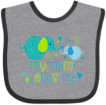 Inktastic My Mimi Loves Me Cute Elephants Baby Bib