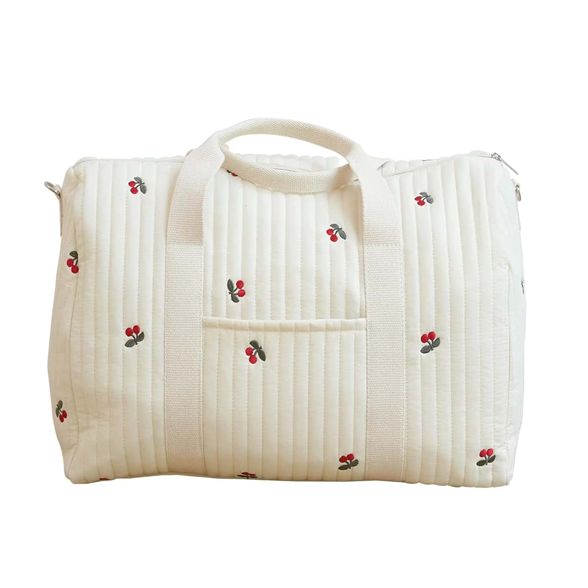 SWZEC Mom Duffle Tote Bag Cherry Cotton Fabric