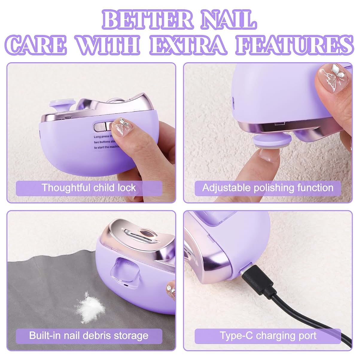 3-in-1 Electric Nail Clippers for Adults, Kids, and Seniors