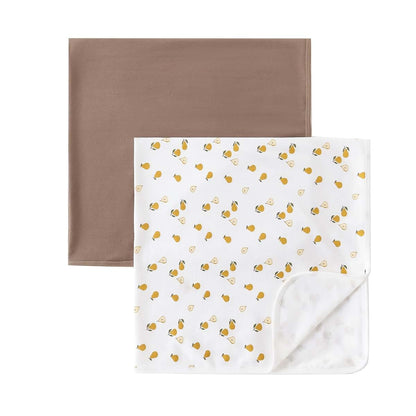 Yunyinbaby 2 Pack Baby Swaddle Blanket 33x33 Soft Cotton Elastic Edge Receiving Wrap