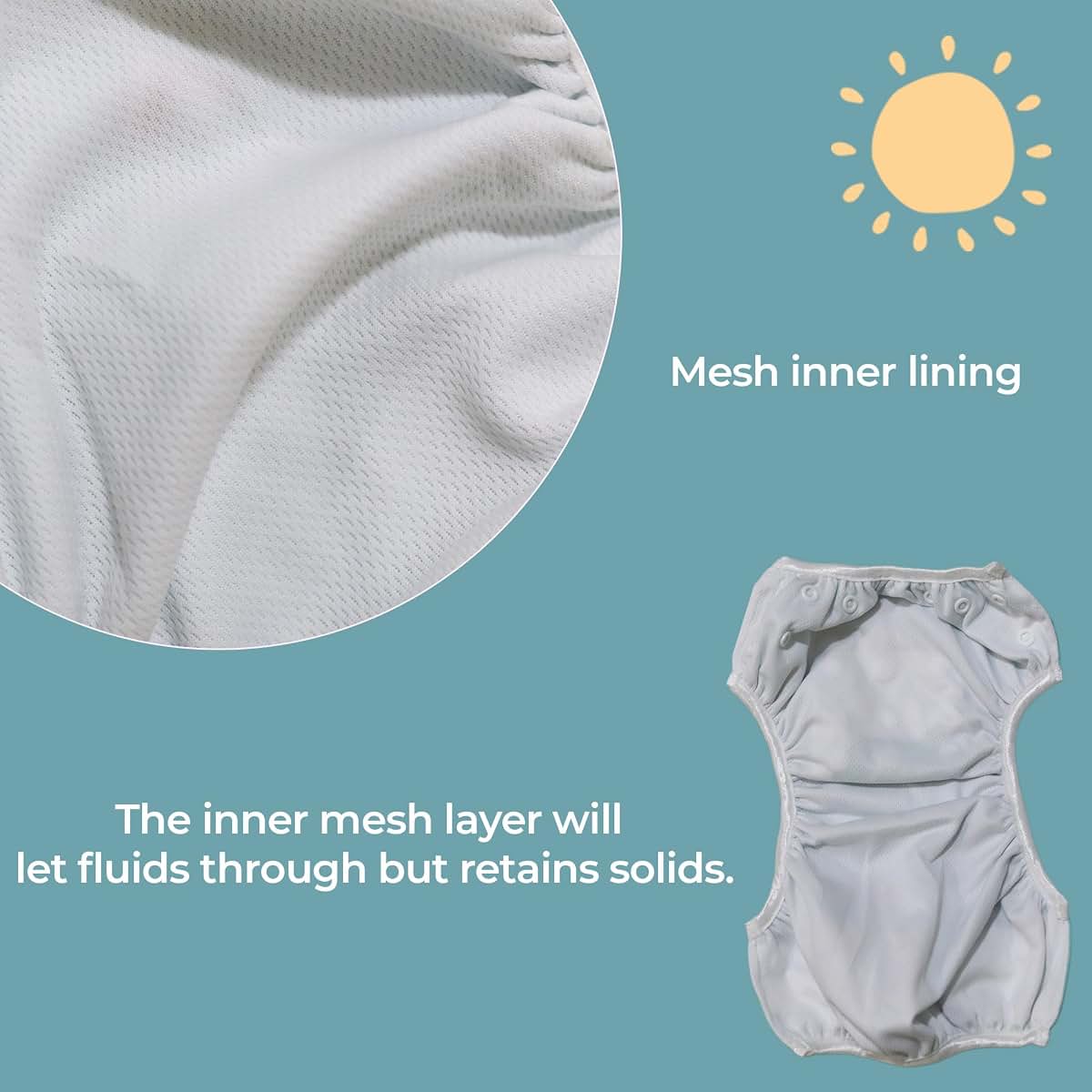 KaWaii Baby Swim Diapers, 3-Pack Washable Reusable One Size (10-40 lbs) Boy & Girl Swimming Lessons Water Activities #2 (photo 3)