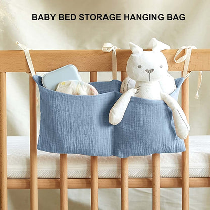POENVFPO Baby Crib 2 Pocket Hanging Storage Bag with Adjustable Straps, Diaper Stacker Classified Storage Bag Organizer (photo 3)