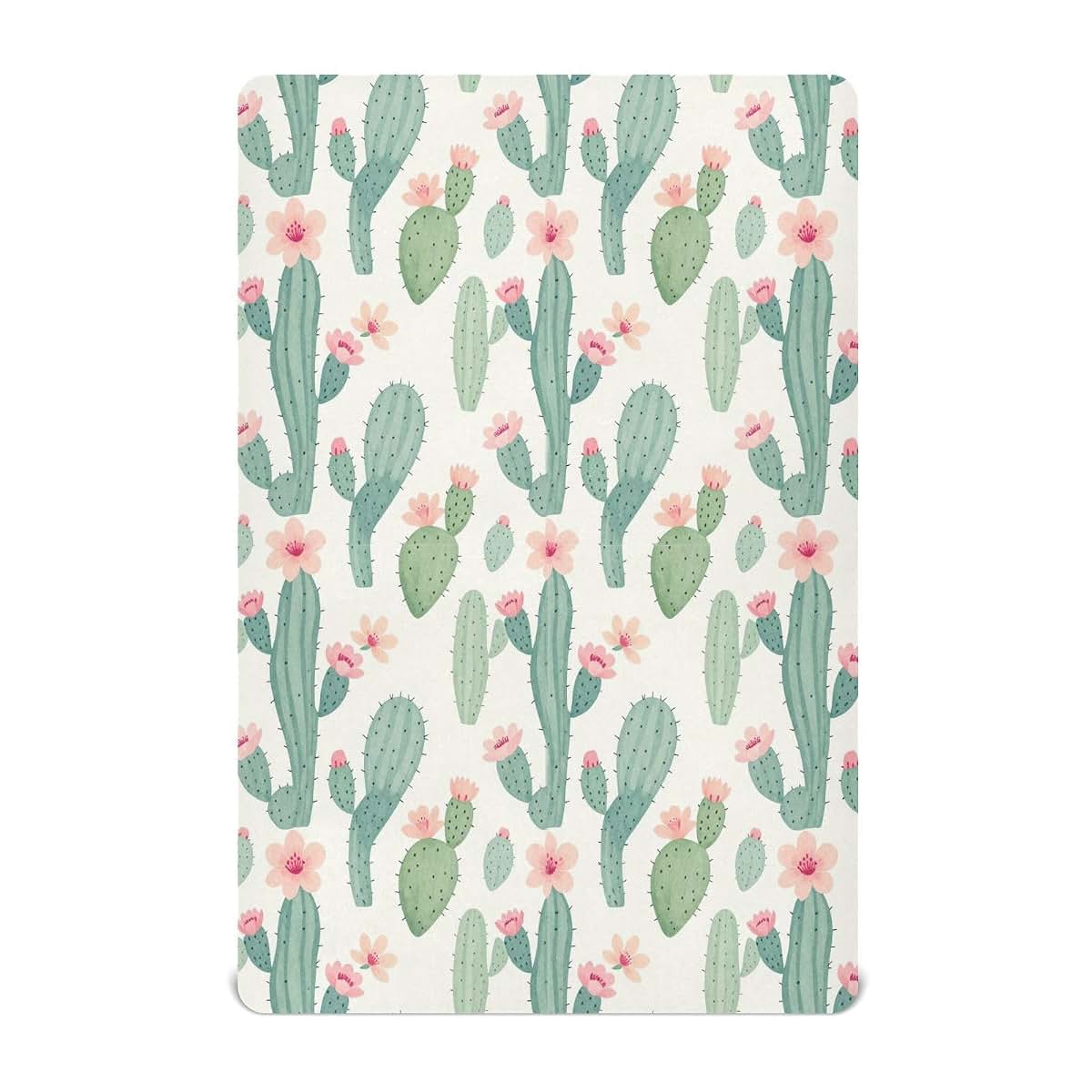 decor gift Baby Sheets Rose Succulents Flowers Desert Cactuses Essentials Boys Girls 52''x28''