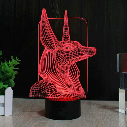Jinnwell 3D Egyptian Pharaohs Illusion Night Light With 7 Color Touch Switch
