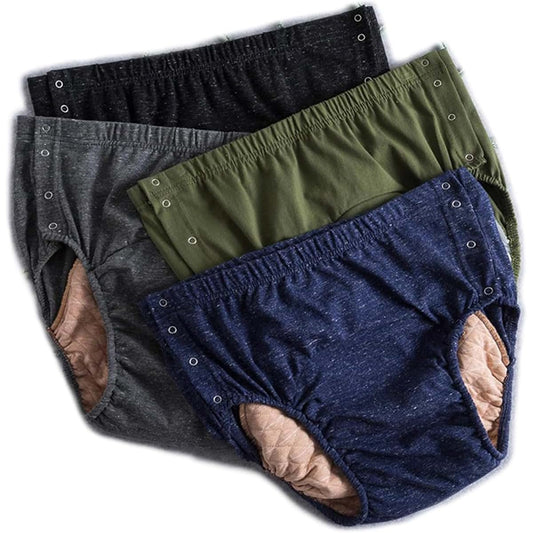 MKKBOB 4 Piece Leakproof Panties for Incontinence, Adult Cloth Diapers Reusable Washable for Women and Men Underwear