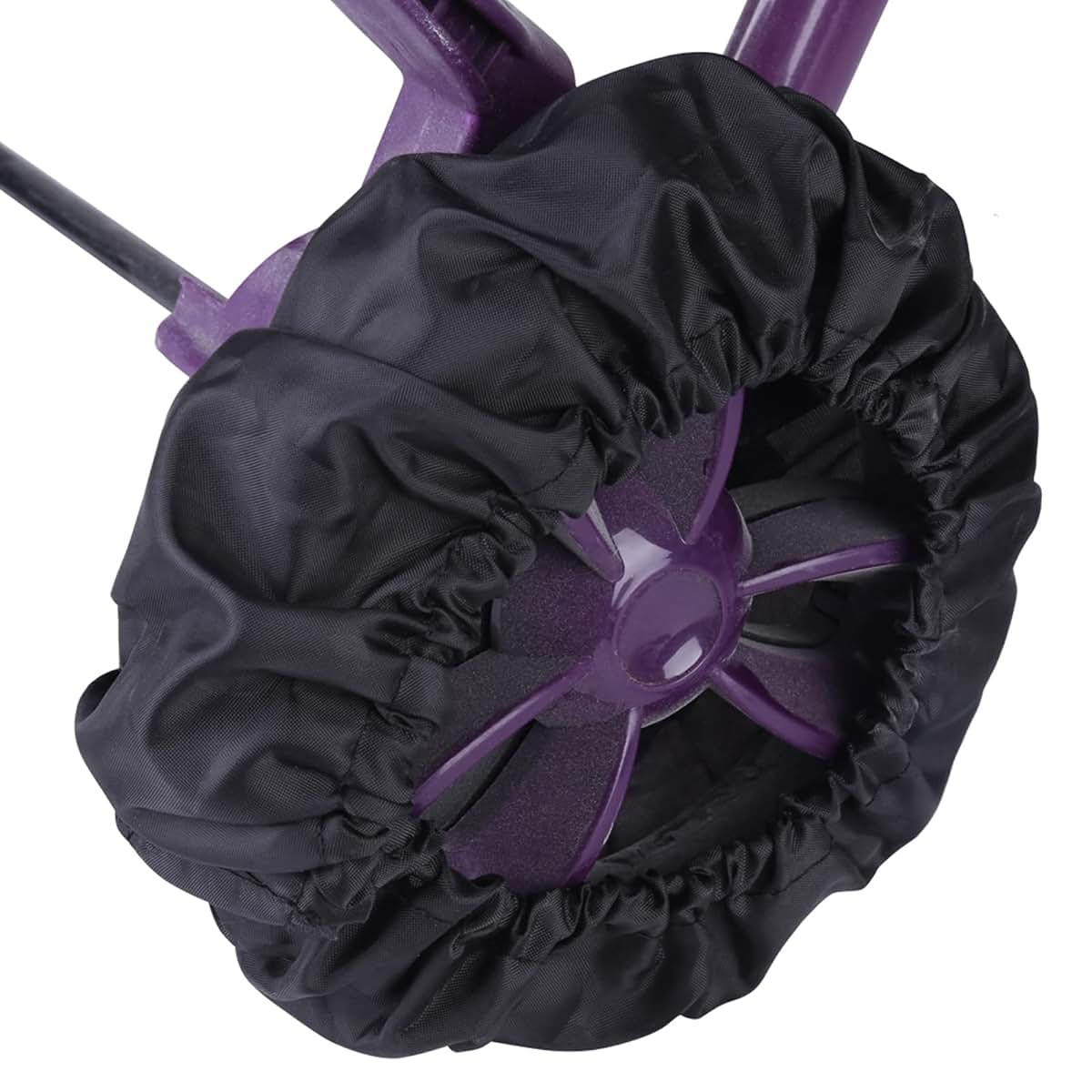 GOTOTOP Stroller Wheel Covers, 4-Pack Black Polyester Dust Covers for Single Strollers