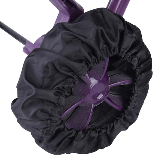GOTOTOP Stroller Wheel Covers, 4-Pack Black Polyester Dust Covers for Single Strollers