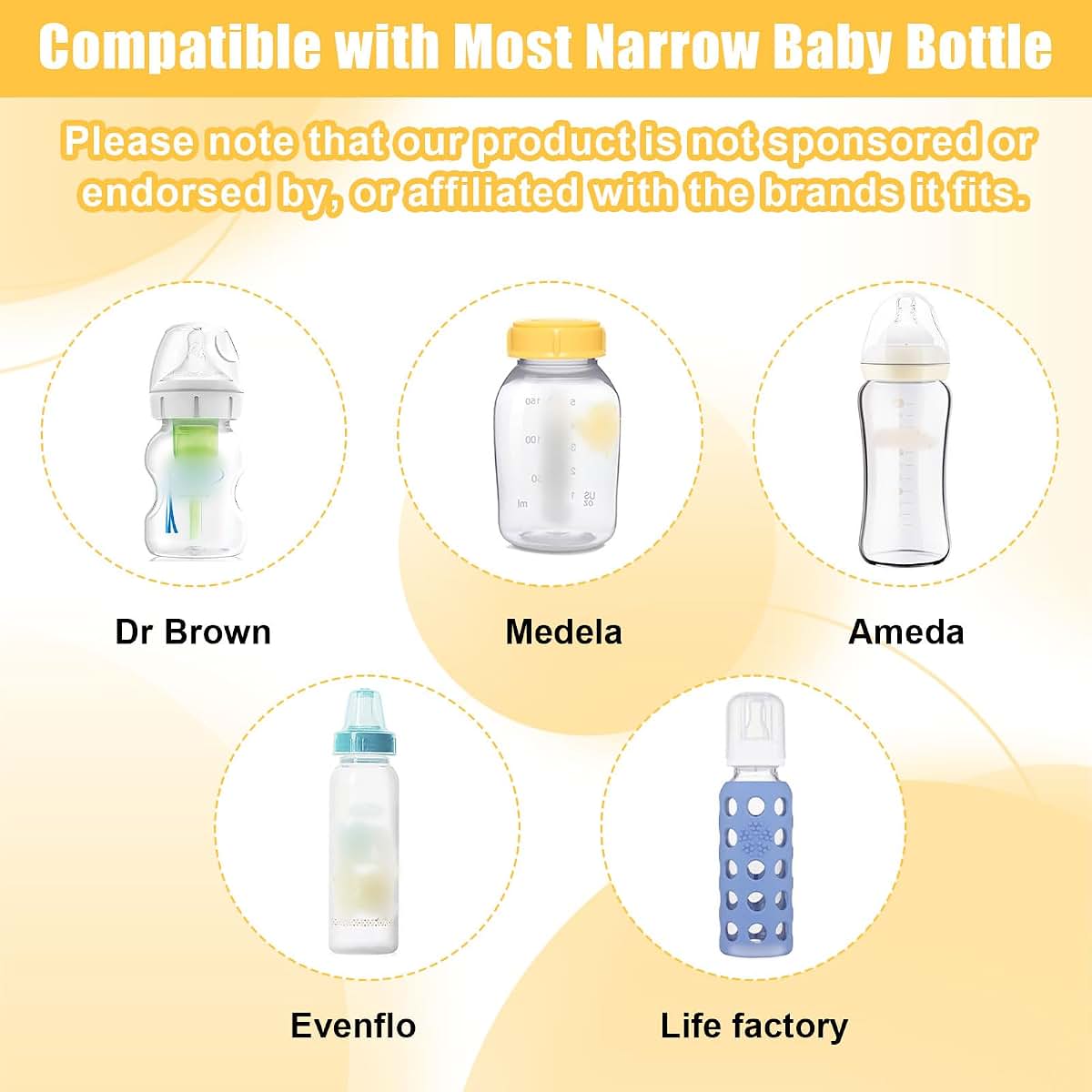 Hoohnnaa 10Pcs Narrow Baby Bottle Caps Compatible with Dr Brown's, Medela, Ameda, Travel Bottle Caps Replacement Parts (photo 3)