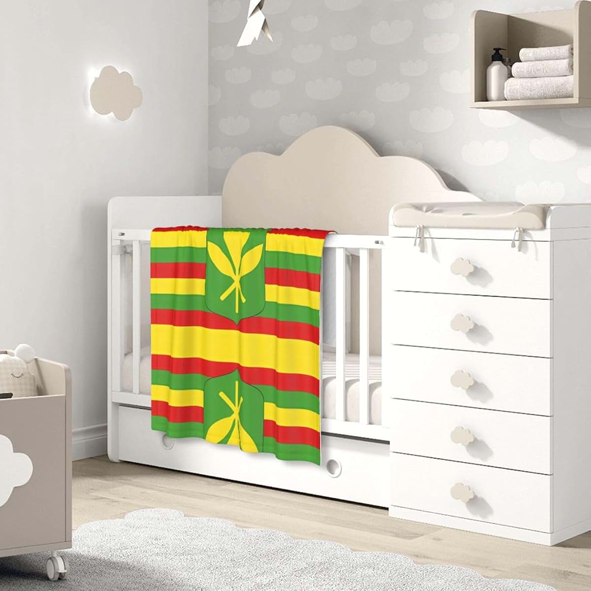 WBQLSL Native Hawaiian Flag Soft Baby Blanket (photo 2)