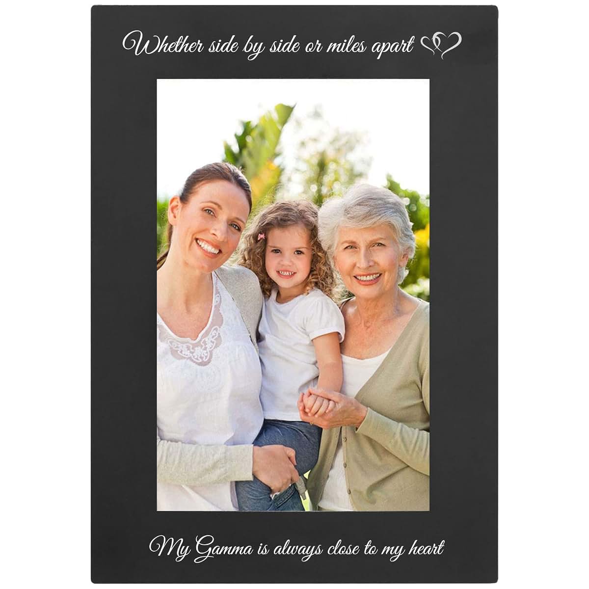 CustomGiftsNow Black Anodized Aluminum 8x10 Family Picture Frame