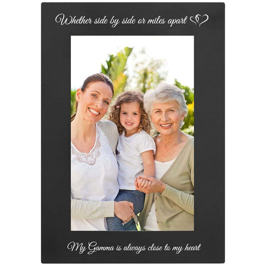 CustomGiftsNow Black Anodized Aluminum 8x10 Family Picture Frame
