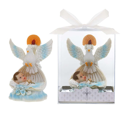 Keepsake Favor Set of 12 - Baby Laying in Basket Blue