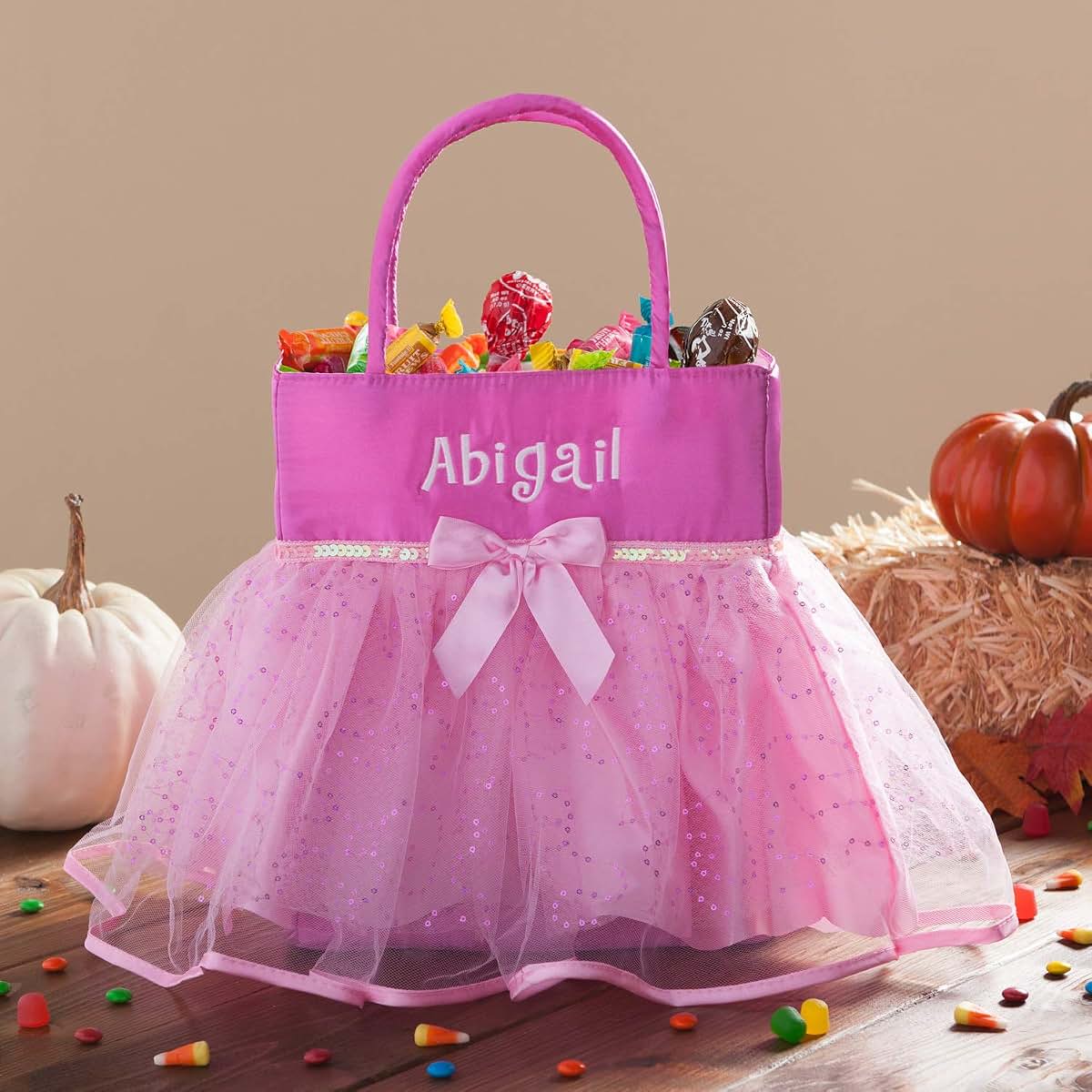Personalized Planet Personalized Tutu Bucket Bag with Custom Name | Pink Candy Bag with Handle | Soft Egg Basket for (photo 2)