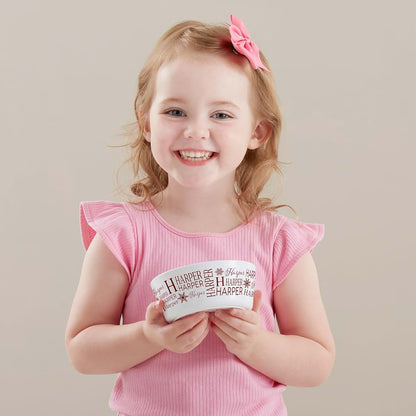 Personalization Universe Christmas Snowflake Kids Bowl - Personalized Name (photo 3)