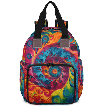 Skonsati Colorful Spiral Fire Baby Diaper Bag Backpack with USB Charging Port