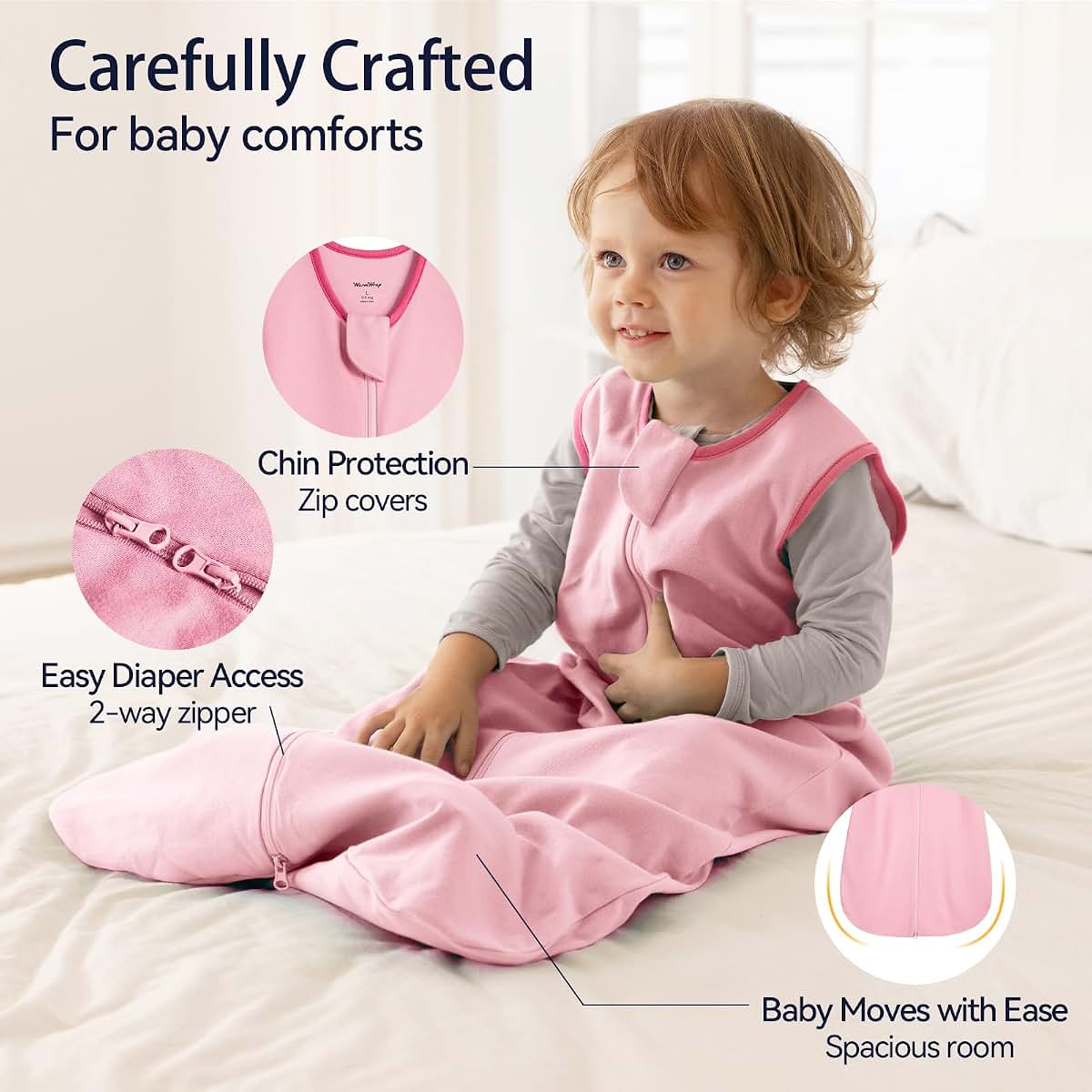WarmWrap Baby Sleep Sack Set (6-12 Months) | 100% Cotton, 3 Pack