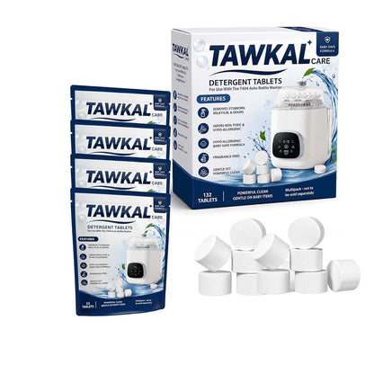 tawkal Official Detergent Tablets 132 Count Universal Fit for Baby Bottle Washers Removes Milk Residue Grease Limescale