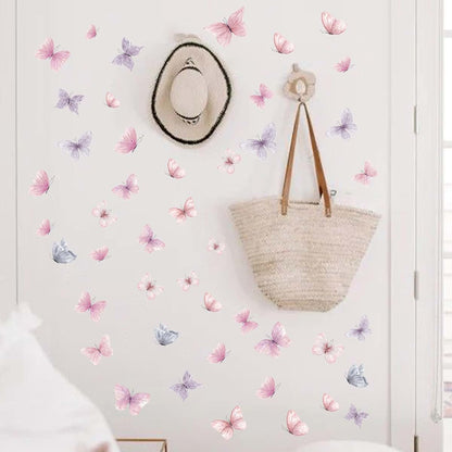 BabyOneStop Butterfly Wall Decals, Pink and Purple Peel and Stick Removable Wall Stickers for Nursery and Bedroom