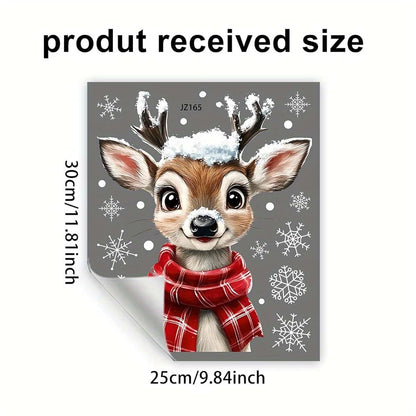 Christmas Window Clings 114 Pieces Reindeer Snowflake Reusable Static Cling Decals