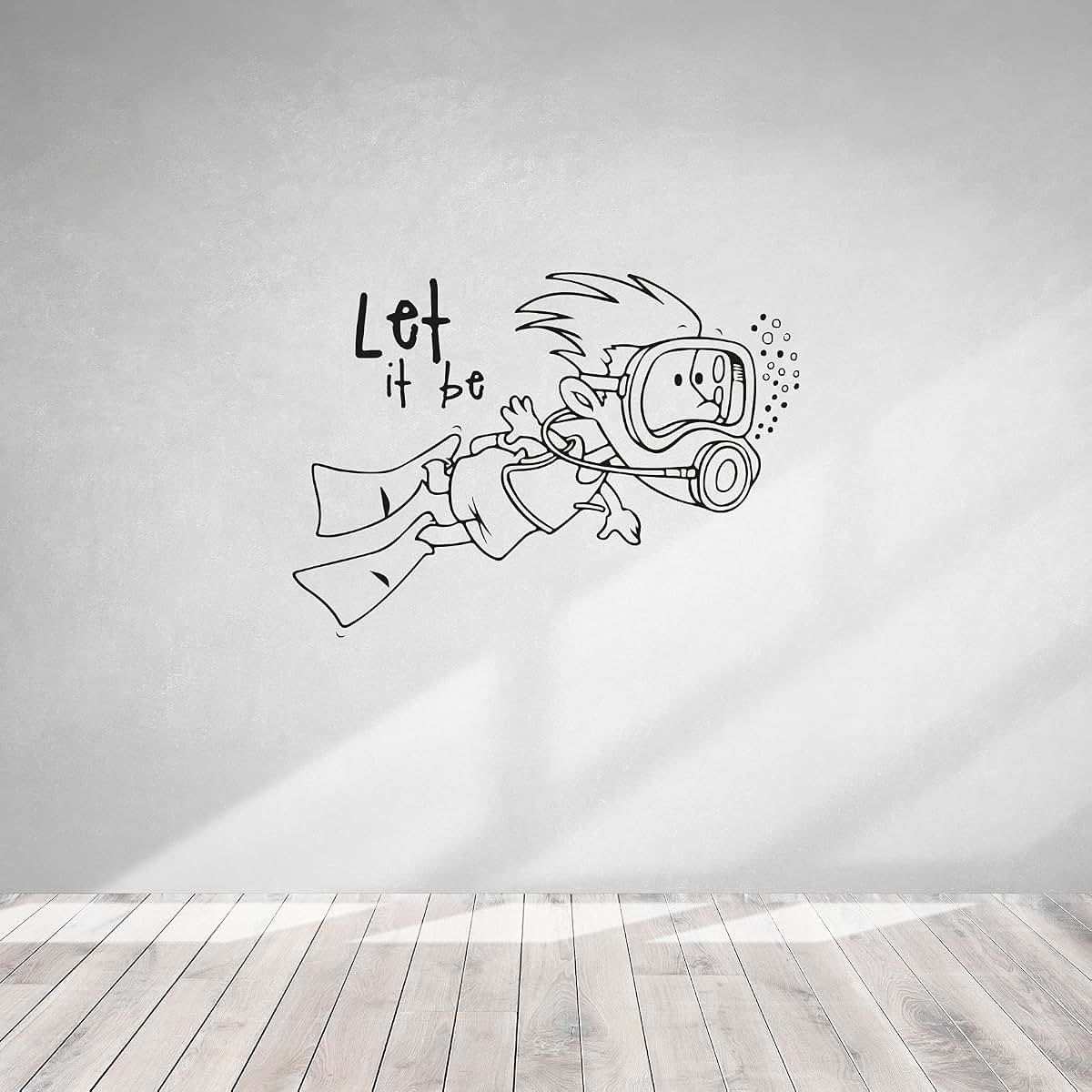 All Things Valuable Let It Be Life Quote Scuba Diver Vinyl Wall Decal (photo 3)