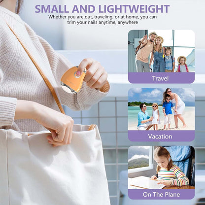 Jjkygmw Electric Nail Trimmer with LED Light Purple