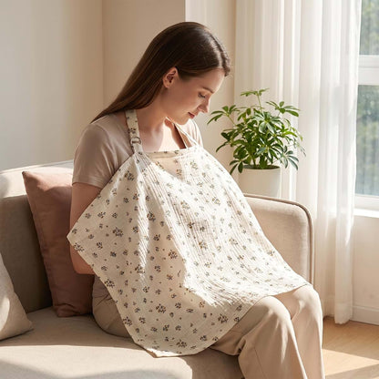 Hadnves Muslin Nursing Cover Up for Breastfeeding Breathable Khaki (photo 4)