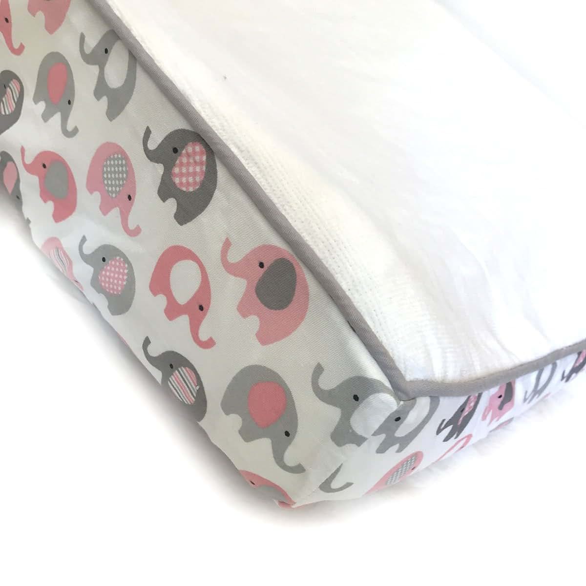 effe bebe Vera Elephant 100% Cotton Velour Baby Changing Pad Cover (Petal Grey) (photo 3)