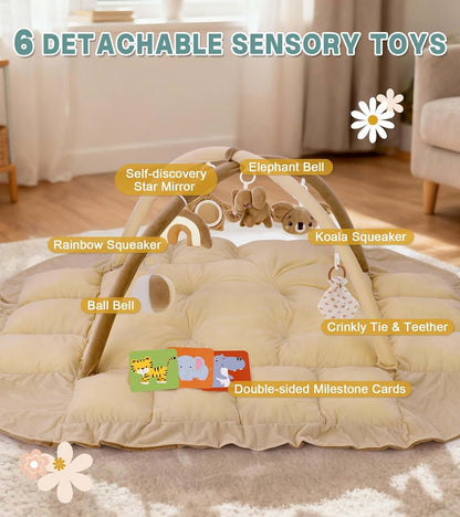 Lanabuna 5-in-1 Baby Play Gym And Mat