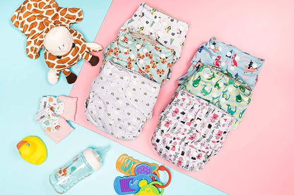 Simple Being Reusable Cloth Diapers, Double Gusset, One Size Adjustable, Washable Soft Absorbent, Waterproof Cover (photo 3)