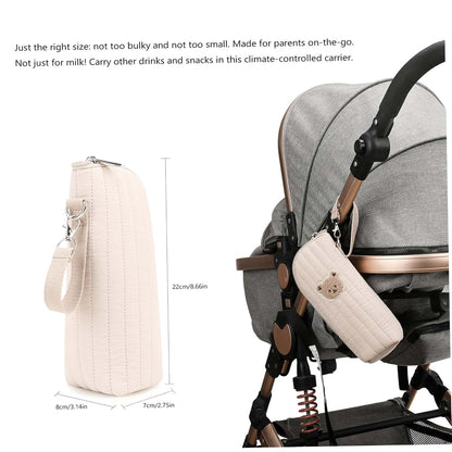 Nuiorfty Insulated Baby Bottle Bag with Adorable Bear Embroidery - Breastmilk Cooler Travel Bag for On-the-Go Portable (photo 4)