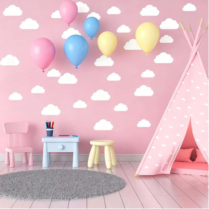 ZQtyf 52Pcs Removable Vinyl Cloud Wall Decal Self Adhesive Stick Art Decoration