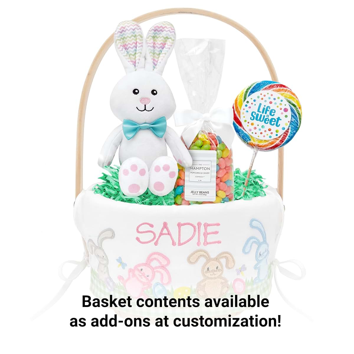 Let's Make Memories Personalized Easter Basket for Kids - For Boys - For Girls - Embroidered Name - Create Your Own (photo 2)
