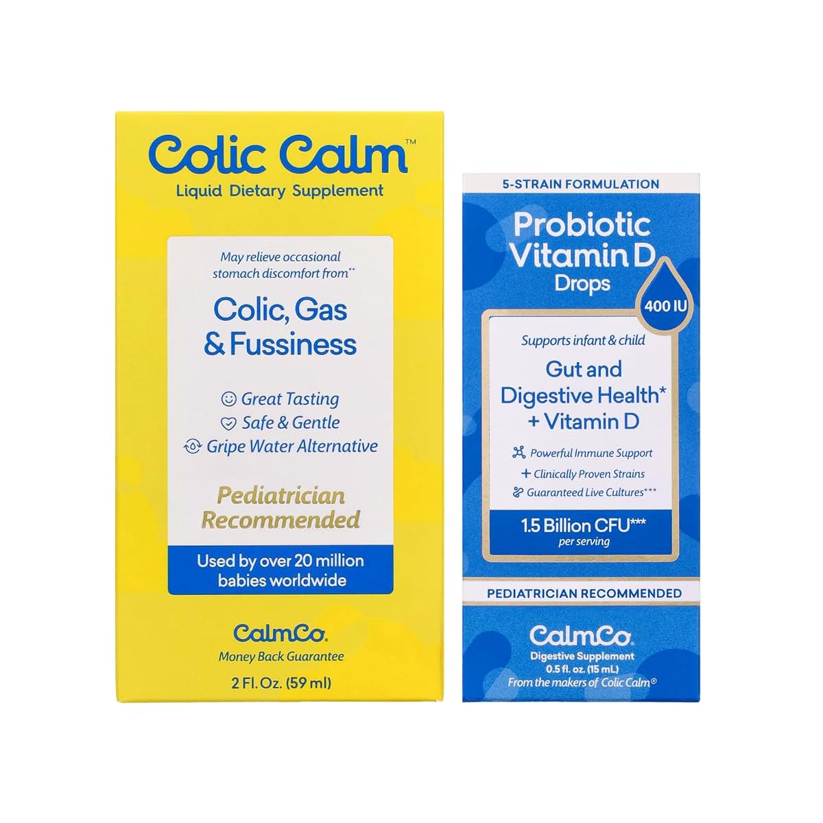 Colic Calm & CalmCo Combo Pack Gripe Water and Probiotic Drops