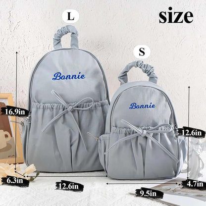 Zhongzhi Custom Cute Toddler Backpack with Bow Personalized Ballet Dance Backpack With Name for Dance Class Gifts For (photo 2)