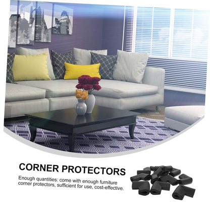 VILLFUL 12-Pack Foam Corner Protectors for Furniture, U-Shaped Black Edge Guards for Moving
