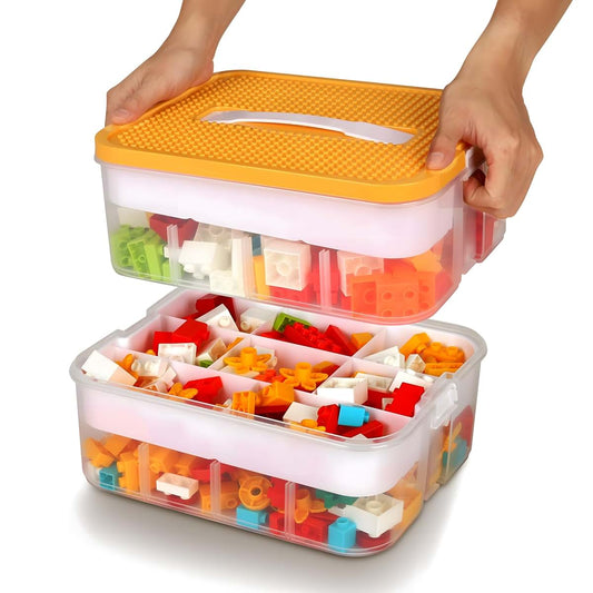 Kids Toy Storage Organizer With Baseplate Lids