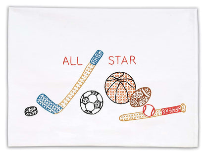 Jack Dempsey Needle Art Children's Pillowcase, Sports