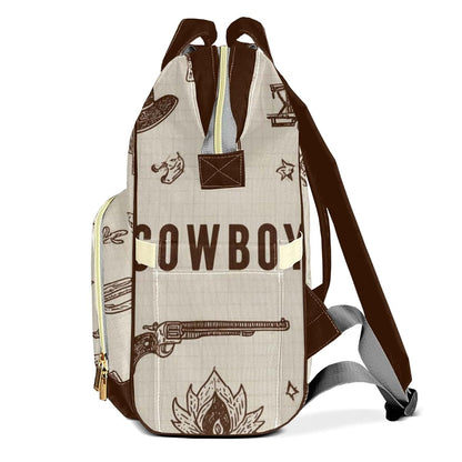 YallLocoMo Personalized Diaper Bag Backpack Name Cowboy Multifunction Travel Backpack Nappy Bag Daypack for Mom Dad Boy (photo 3)