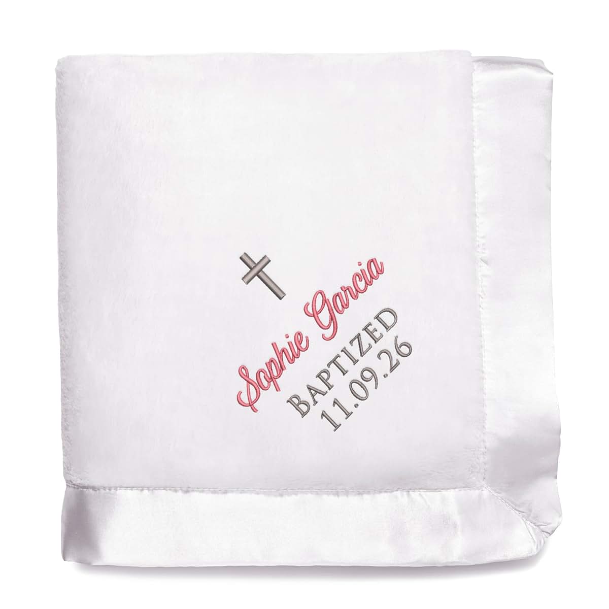 Lifetime Creations Baptism Blanket, Embroidered Keepsake