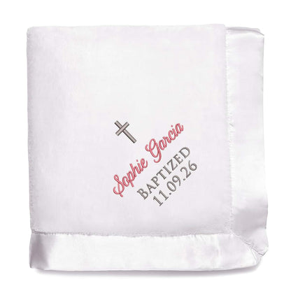 Lifetime Creations Baptism Blanket, Embroidered Keepsake