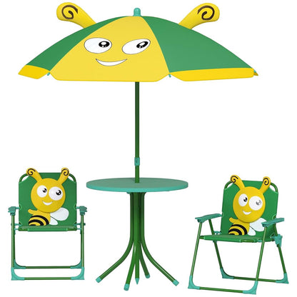 YBCHFGA Playful Garden Set with Adjustable Bee Pattern Umbrella for 2-5 Years