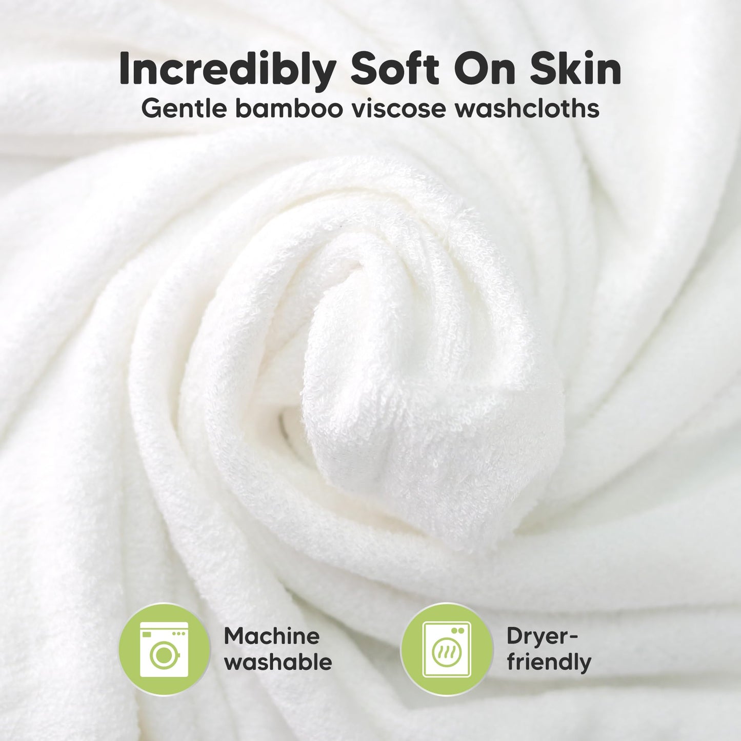 KeaBabies Soft Bamboo Washcloths 6-Pack